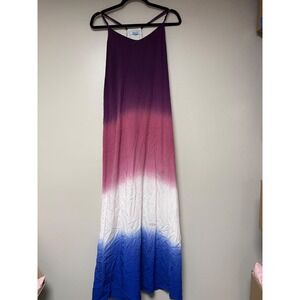Ombre Maxi Dress Tie Dye Spaghetti Strap Boho Summer Vacation Beachwear
